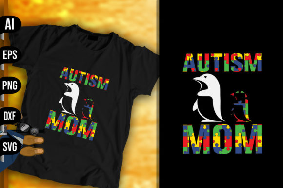 Autism Penguin Mom: Graphics & Print Templates