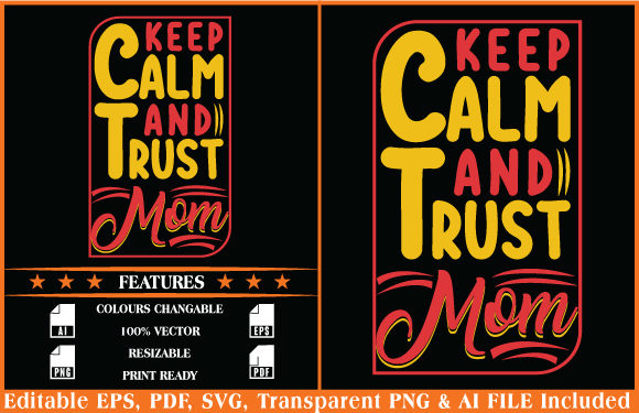 Mother's Day T-shirt Design Trust Mom: Graphics and T-Shirt Designs