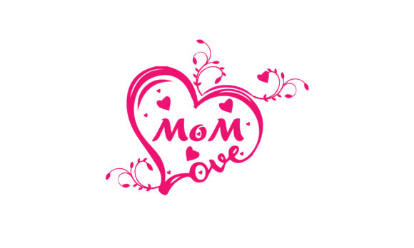 Pink Heart Mom Logo Graphics and Logos