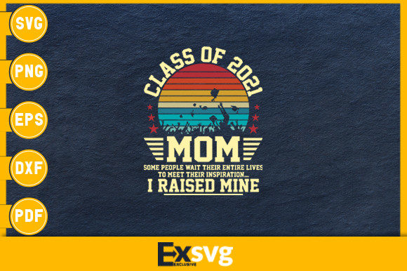 Retro 2021 Grad Mom Graphics & Print Templates
