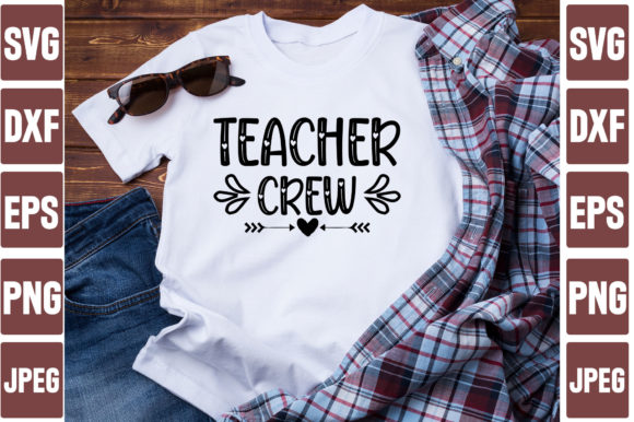 Teacher Crew: Vibrant Graphics for T-Shirt Designs